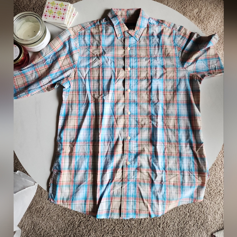 Slate & Stone button down grid plaid shirt size XL